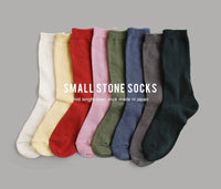 日本製 時尚可愛休閒純色女裝中長襪 SMALL STONE SOCKS